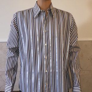 TED BAKER LAPEL STRIPPED SHIRT XL